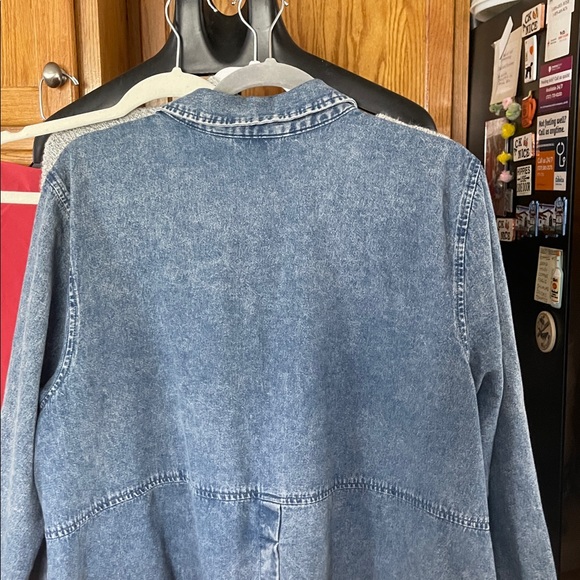 Joan Rivers Women Size XL Denim Shirt Jacket Blue Pocket - Picture 10 of 10